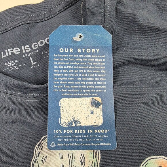 Life Is Good Octopus Mens Large Blue T Shirt Graphic Short Sleeve Crewneck - Picture 6 of 11